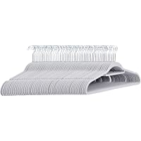 Amazon Basics - Perchas de terciopelo para trajes con gancio per cravatte- color gris claro- 50 unidades